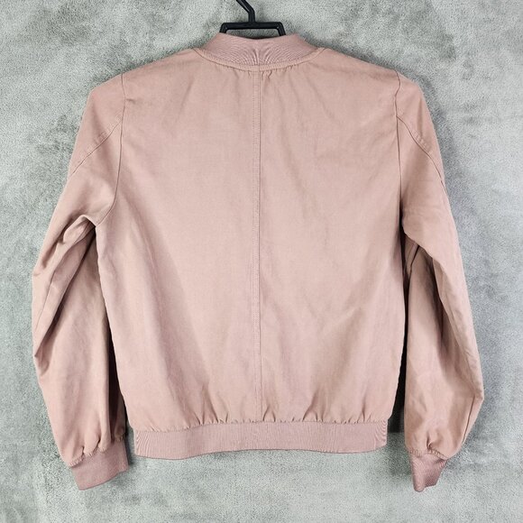 Womens Pink Be Cool Los Angeles Bomber Jacket Full Zip Long Sleeve Size M - Picture 8 of 11